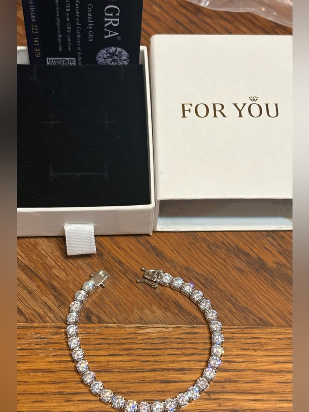 5MM Moissanite Tennis Bracelet D Color VVS1 7.48 inches GRA Card & Gift Box - Picture 7 of 8
